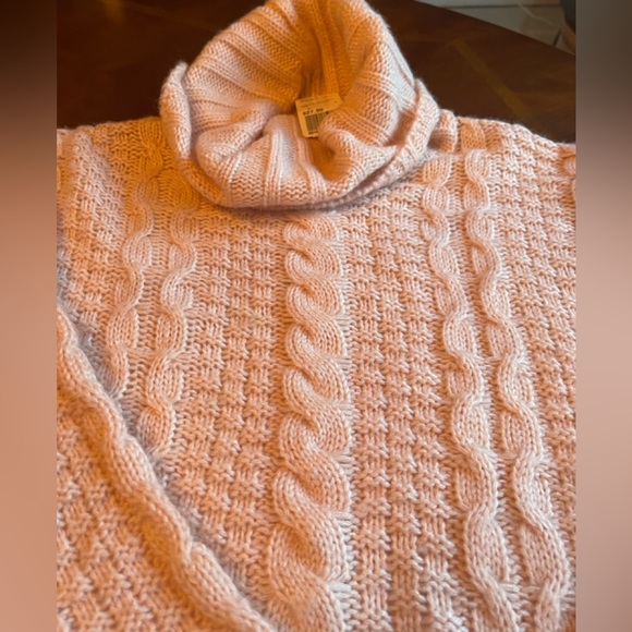 Forever 21 Pink Cowl Neck Cable Sweater - Picture 2 of 11